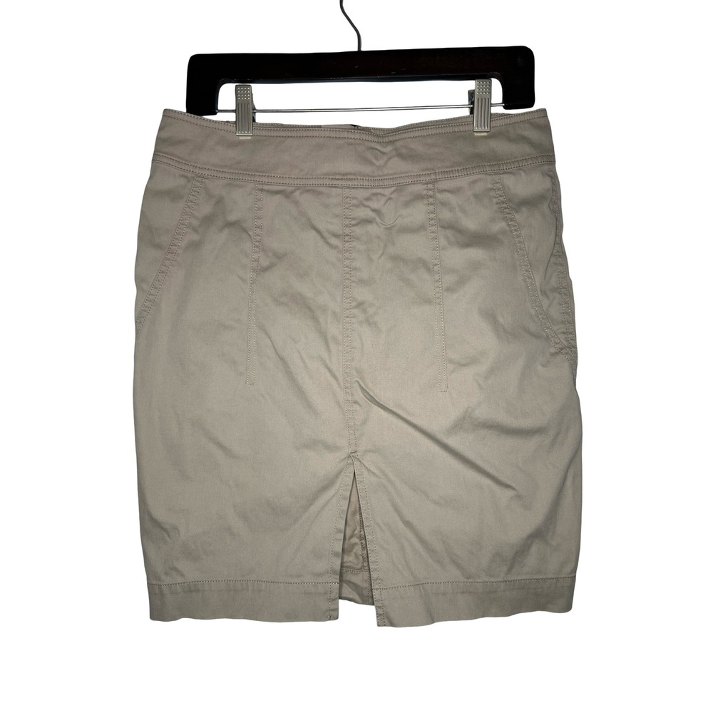 Club Monaco Skirt 8 Khaki Cotton Twill Utility Capsule Wardrobe Office Siren